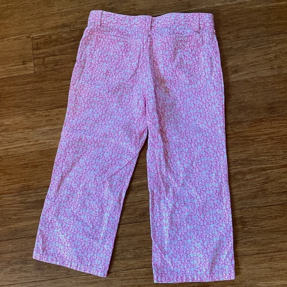 Lilly Pulitzer Pink Floral Capri - girls - size 8 - adjustable waist - like new
